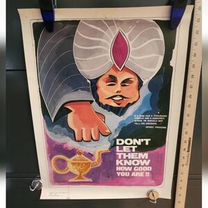 1977 United States Air Force USAF OPSEC Proverb Poster Used Genie Bottle